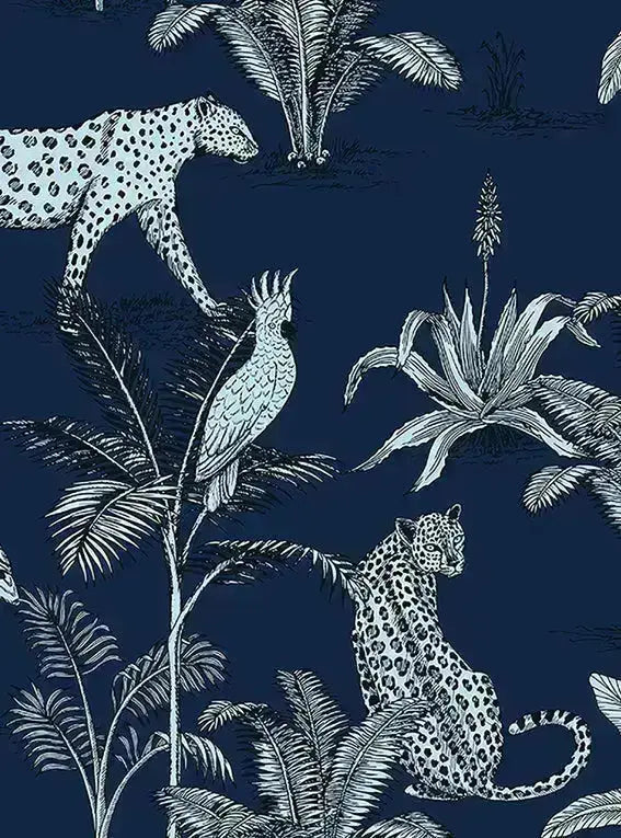 Navy Jungle Women's Organic Cotton Cami Trouser Set Myza