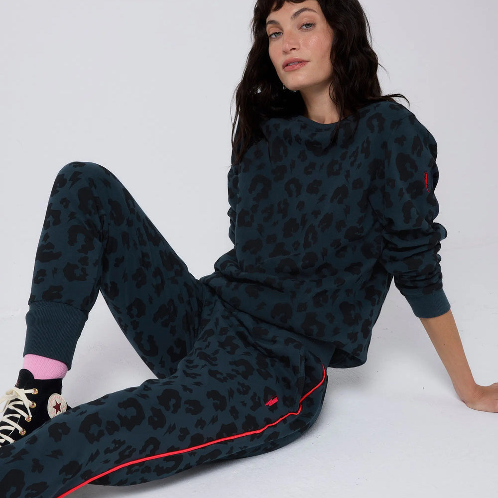 Navy Leopard Cosy Joggers Scamp & Dude