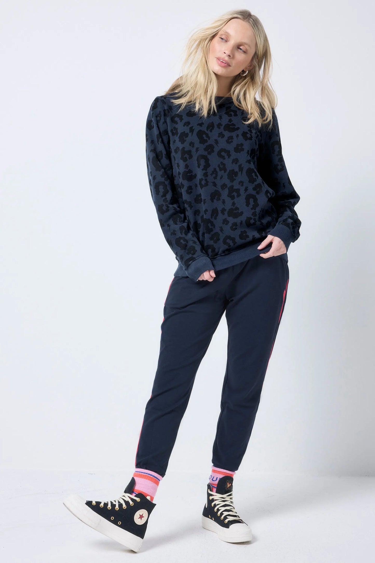 Navy Leopard Sweatshirt Scamp & Dude