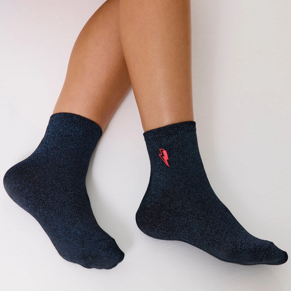 Navy Lurex Socks Scamp & Dude