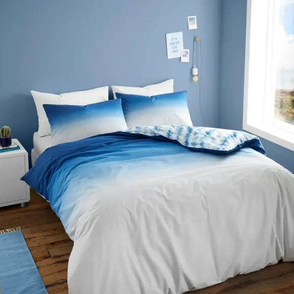 Navy Ombre Duvet Cover & Pillowcase Set Dunelm