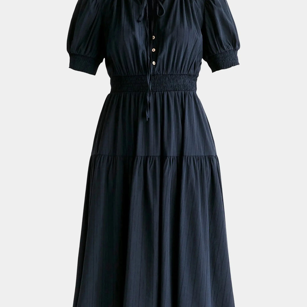 Navy Peekaboo Back Dress Paisie