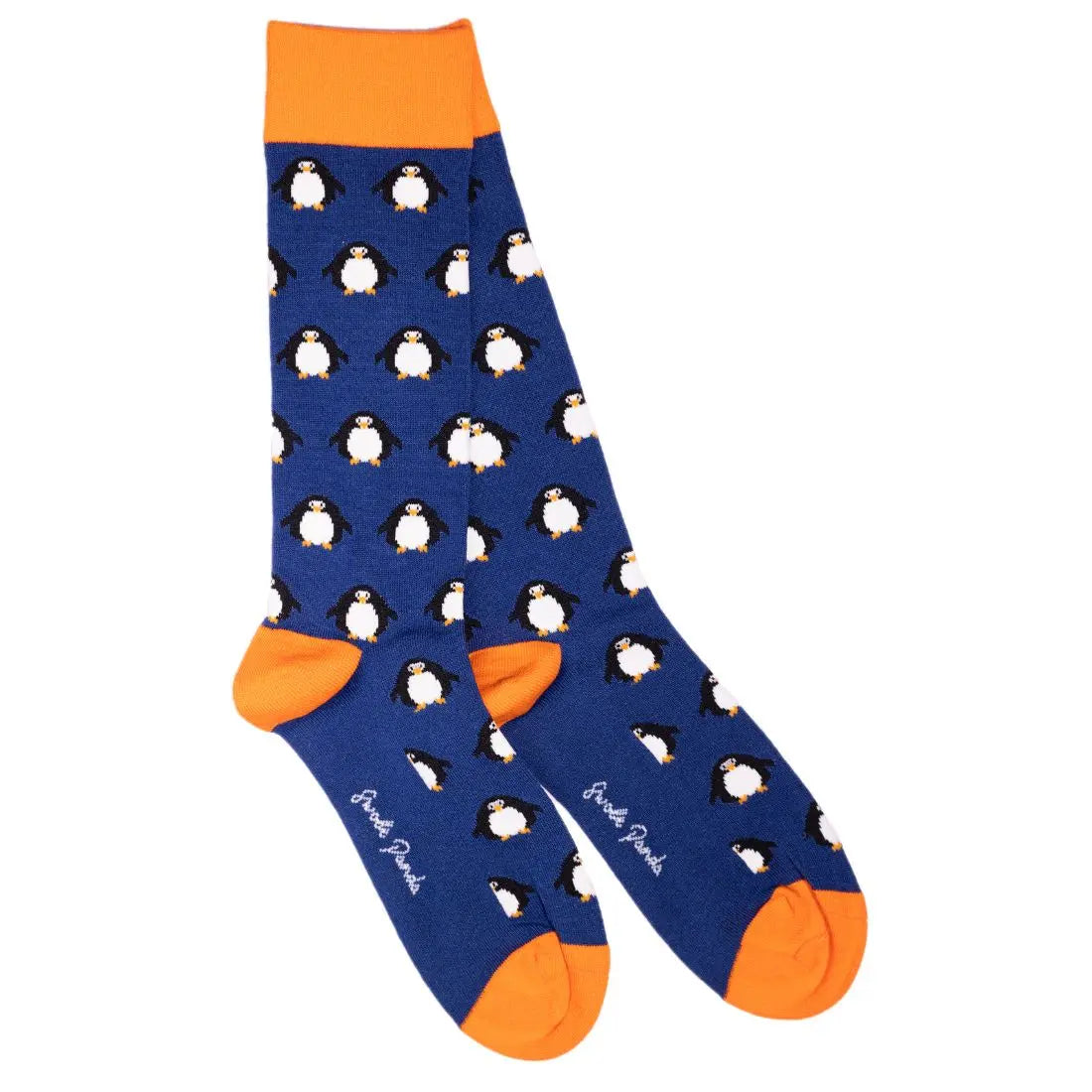 Navy Penguin Bamboo Socks Swole Panda