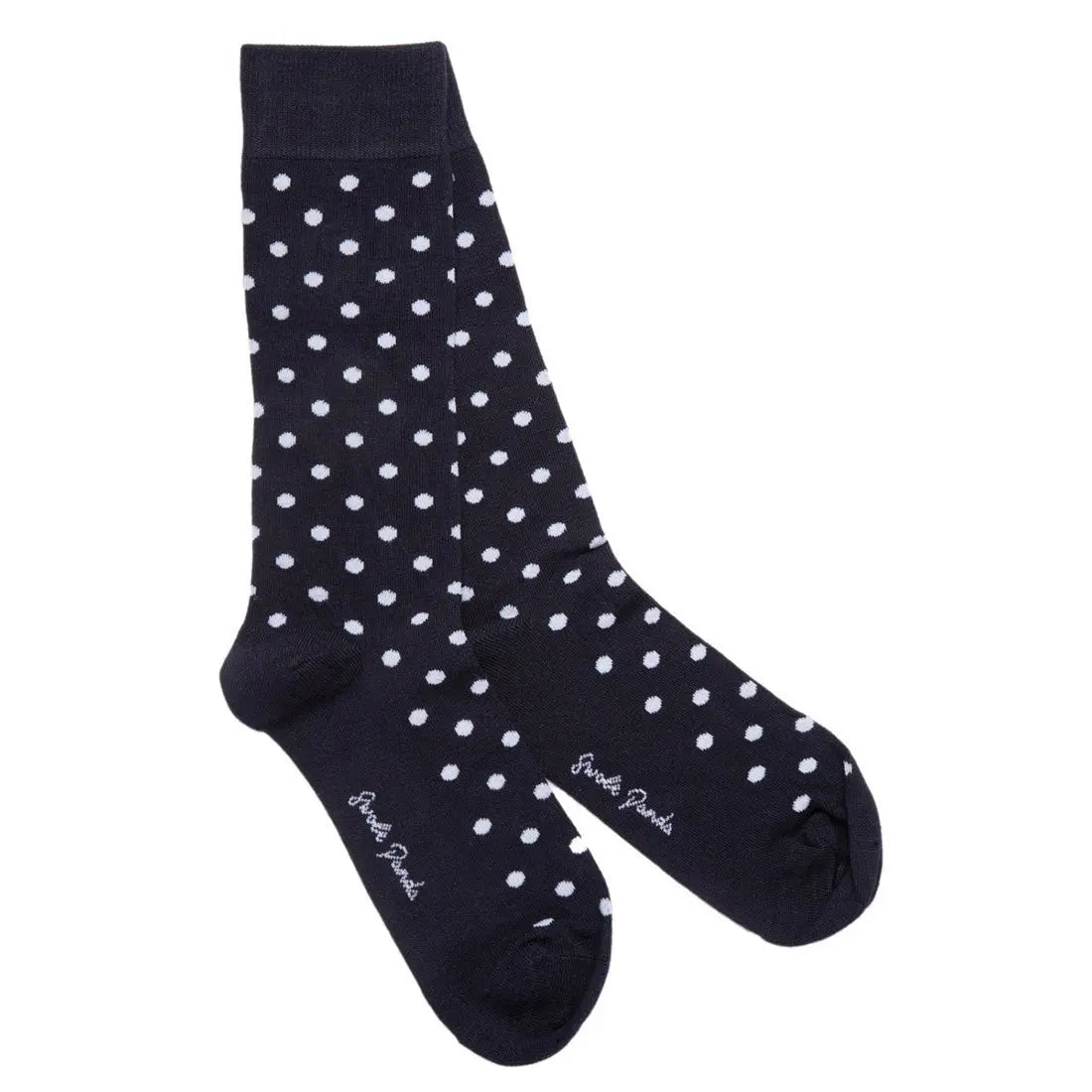 Navy Polka Dot Bamboo Socks Swole Panda