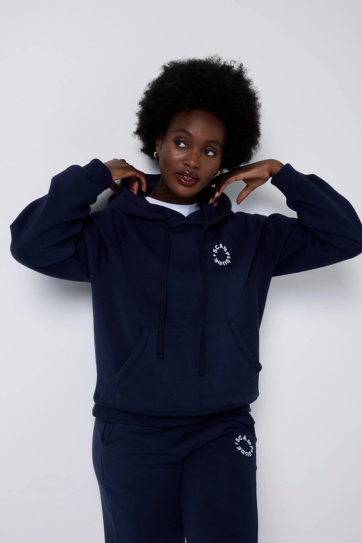 Navy Scamp & Dude Logo Relaxed Hoodie Scamp & Dude
