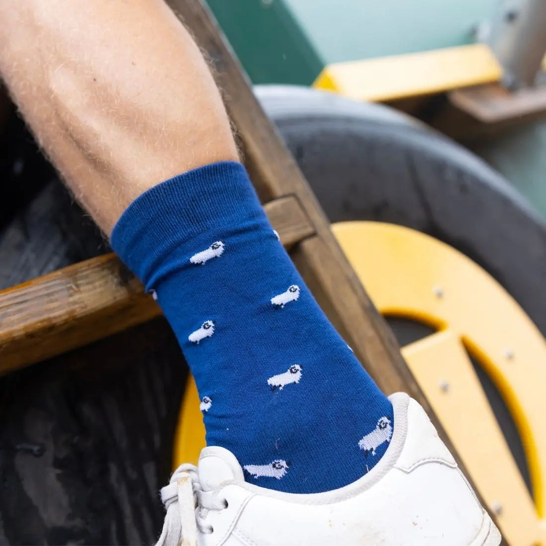 Navy Sheep Bamboo Socks Swole Panda