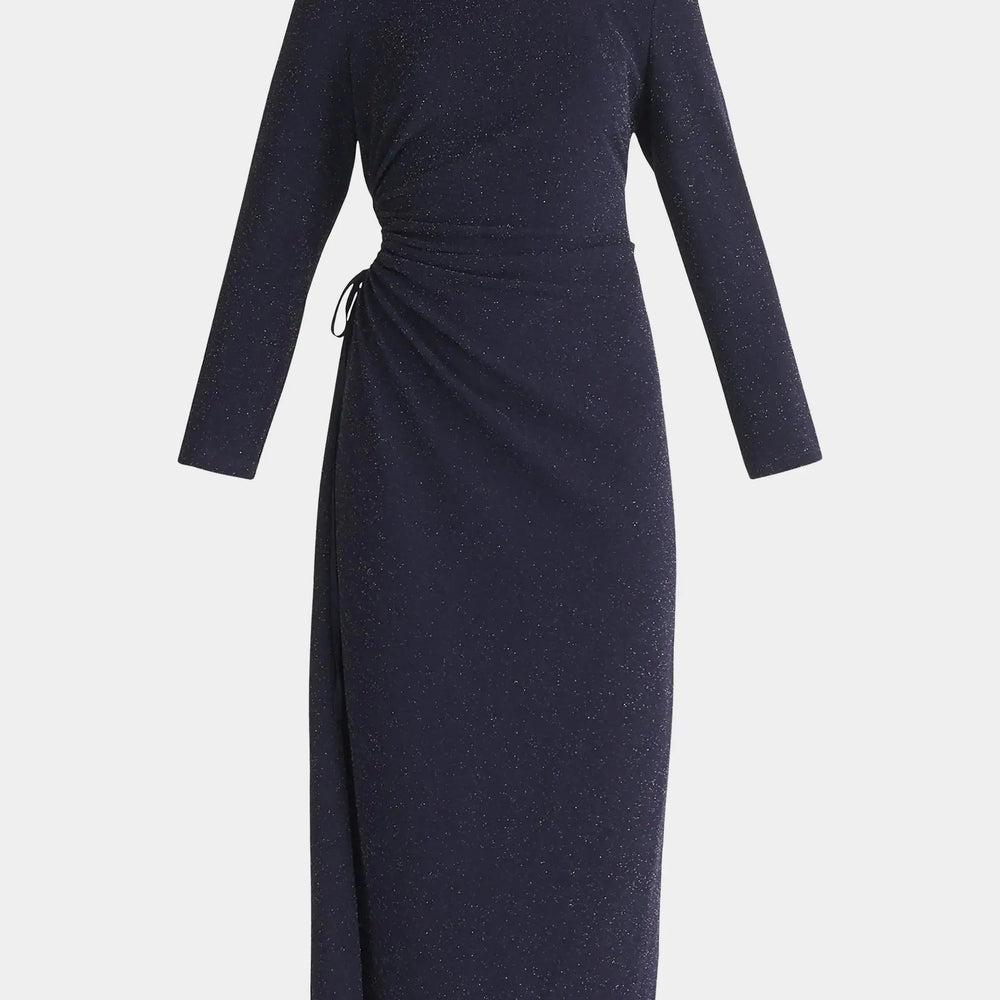 Navy Sparkly Cut Out Dress Paisie
