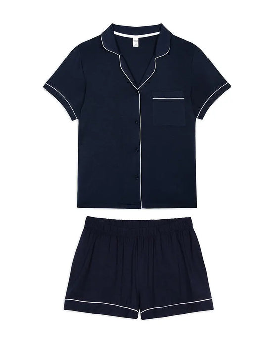 Navy Women's TENCELª Modal Short Button Up Pyjama Set Chelsea Peers