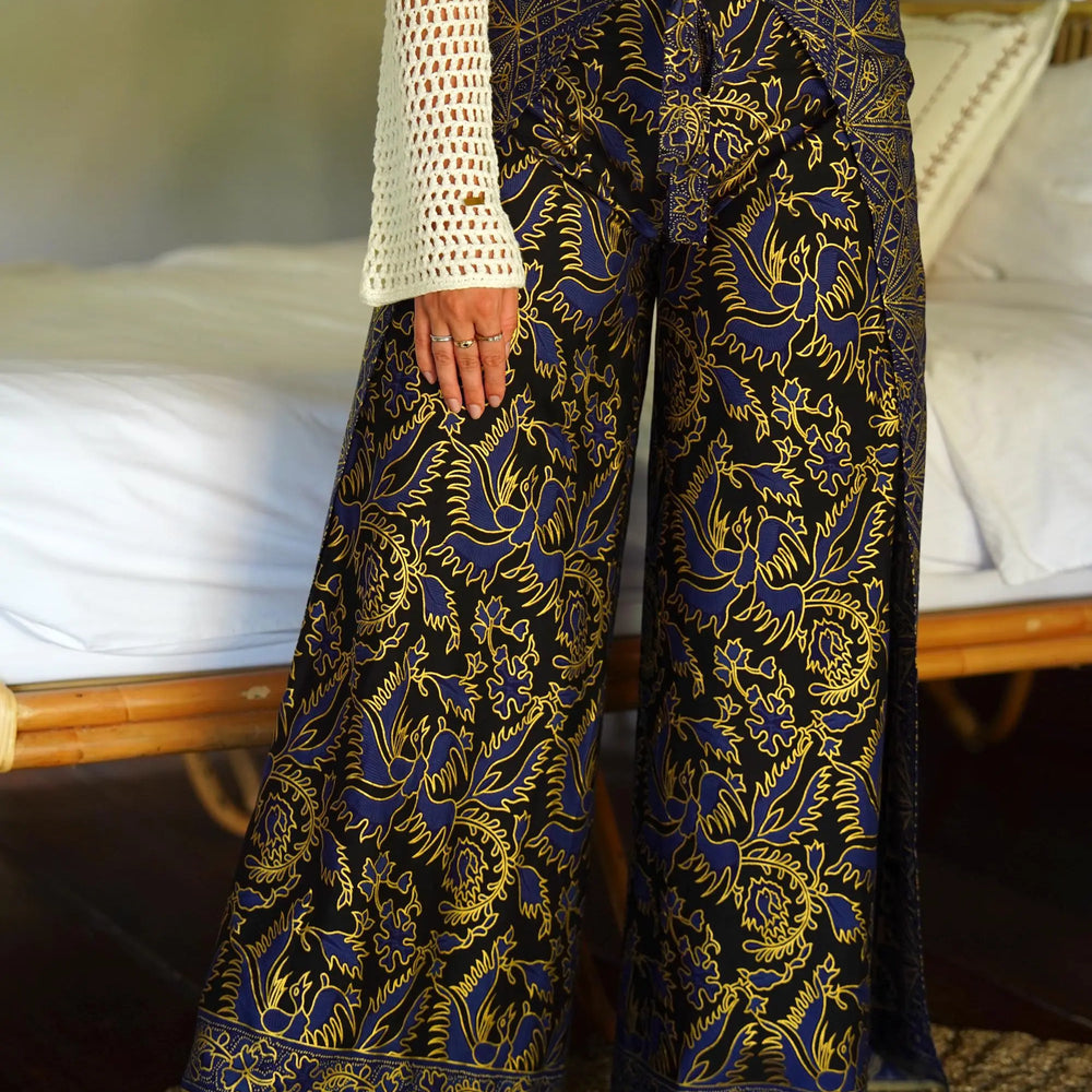 Navy Wrap Around Trousers SUKARA
