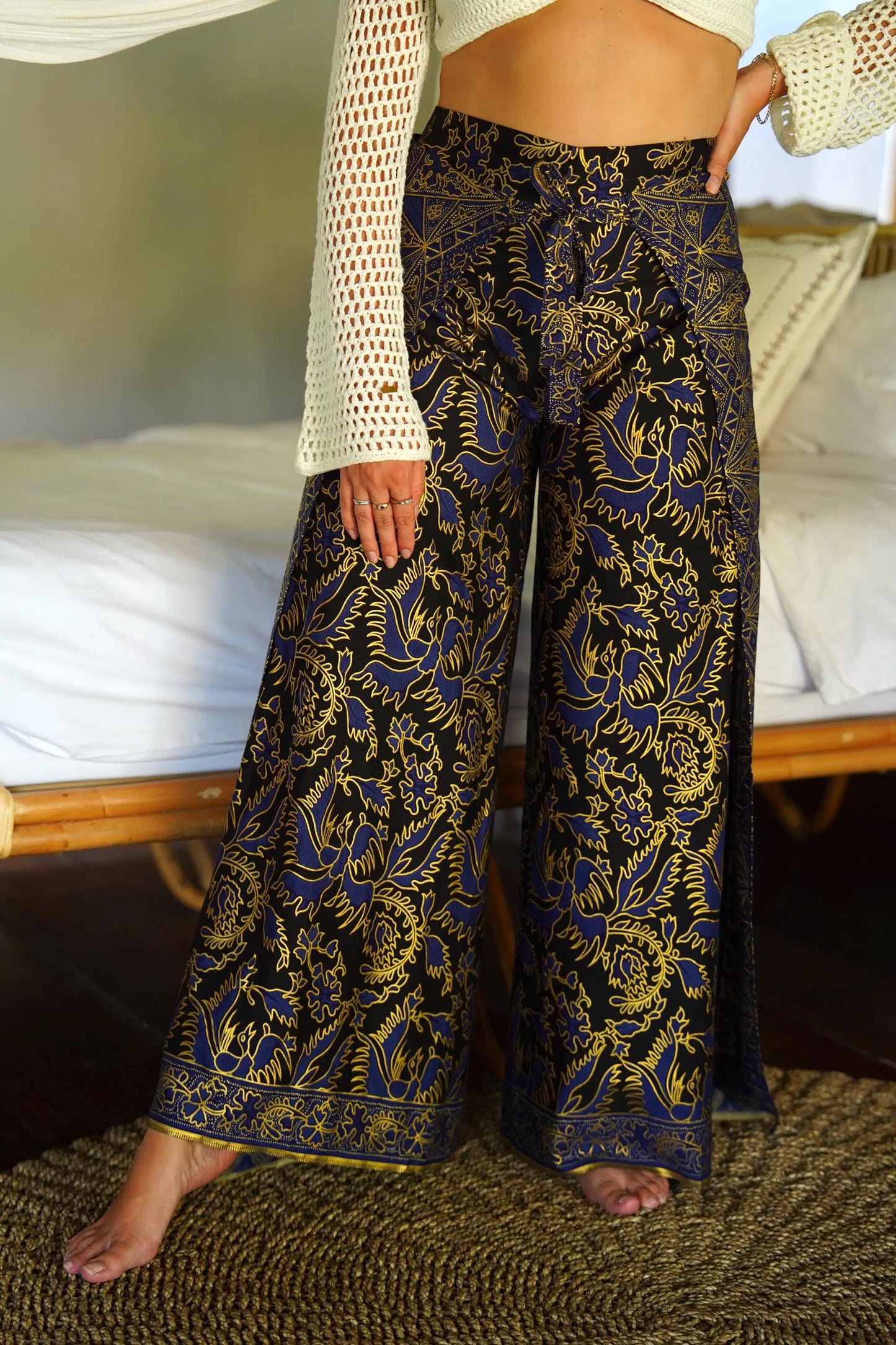Navy Wrap Around Trousers SUKARA