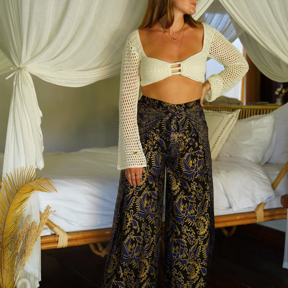 Navy Wrap Around Trousers SUKARA