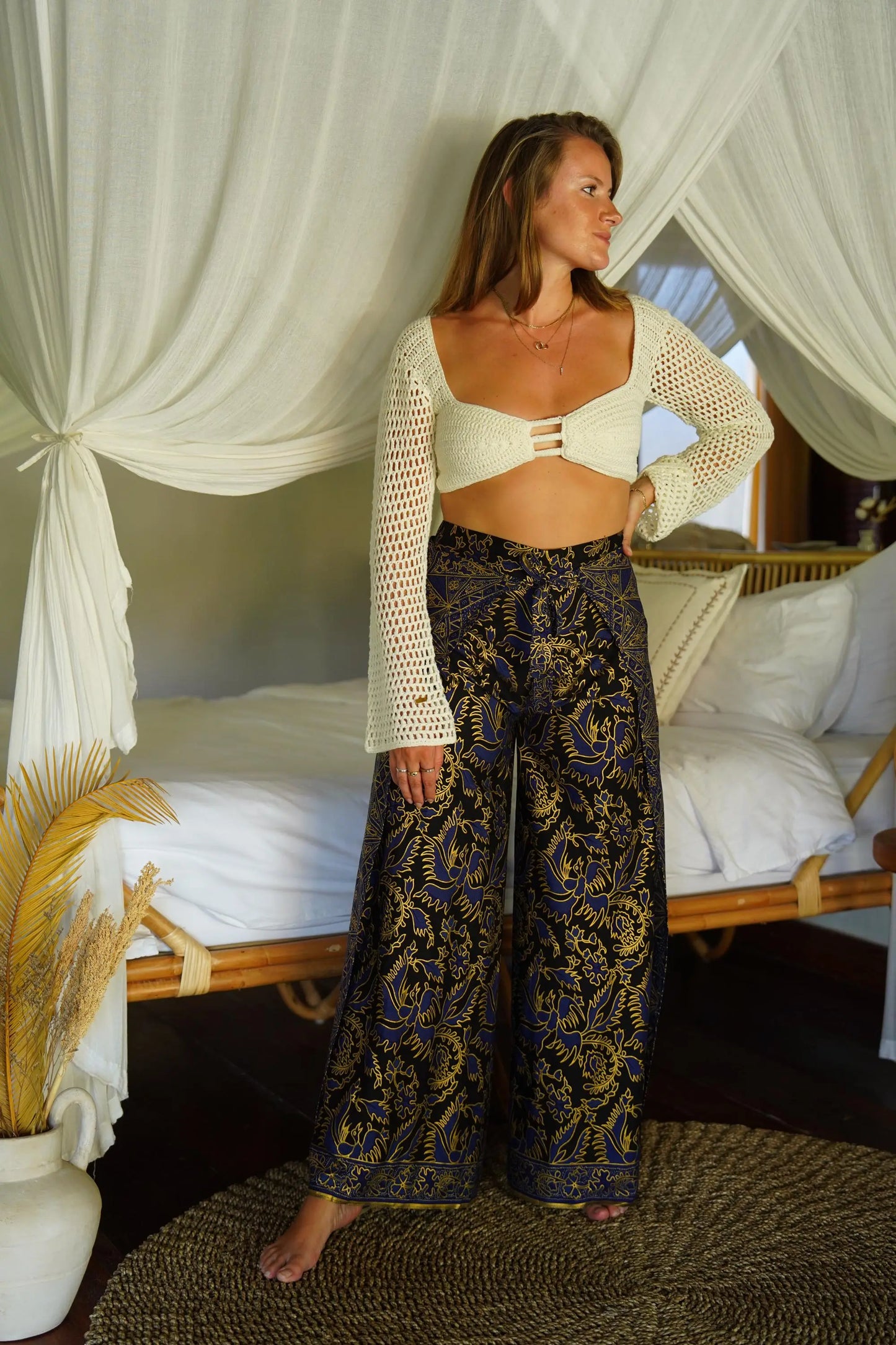 Navy Wrap Around Trousers SUKARA