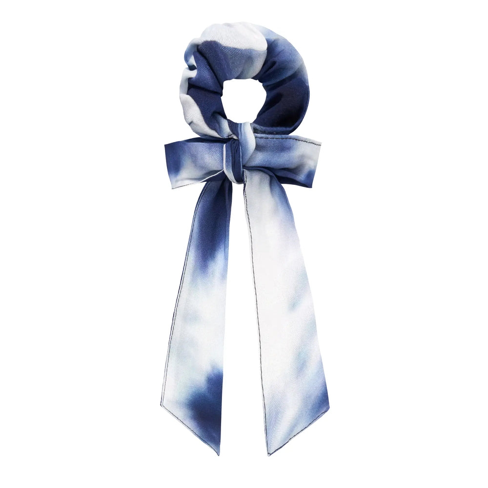 Navy with White Tie Dye Bow Scrunchie Scamp & Dude