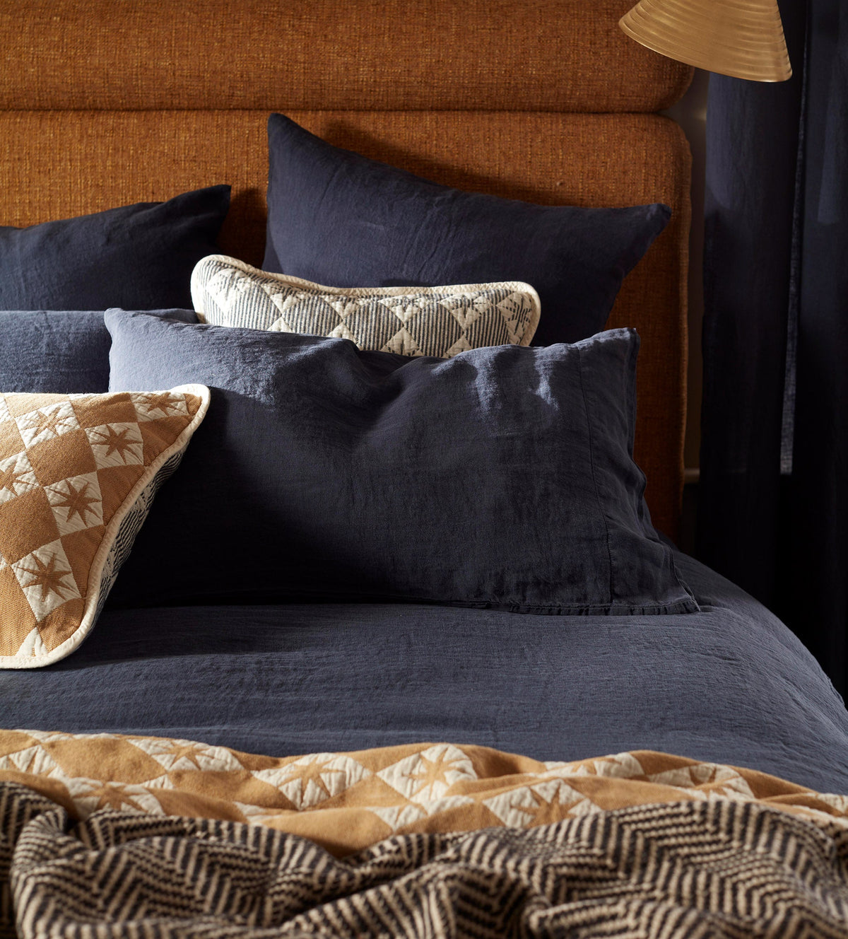 Navy Blue 100% Linen Pillowcase - The Secret Linen Store