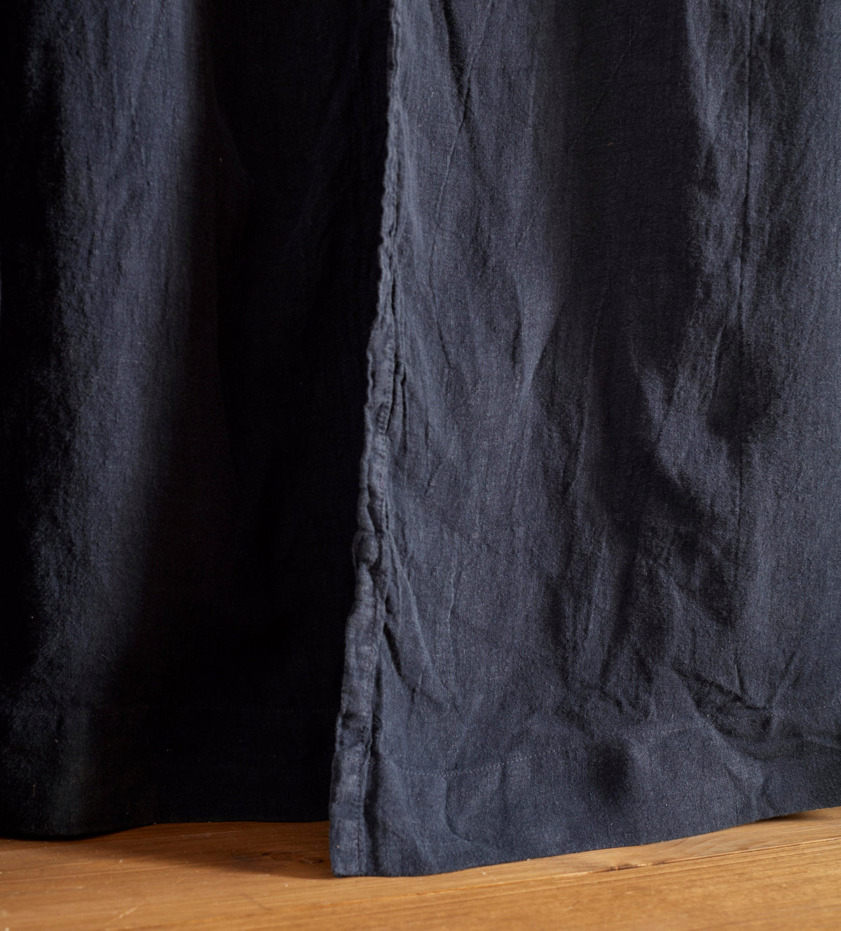 Navy Blue 100% Linen Loop Top Curtain (Single) - The Secret Linen Store