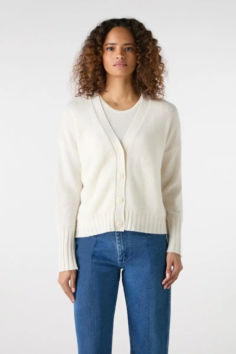 Nellie Cashmere Cardigan - Cream Bamford