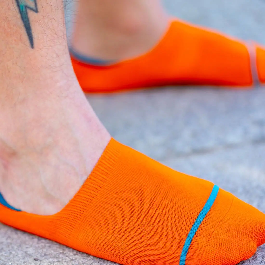Neon Orange "No-Show" Bamboo Socks Swole Panda