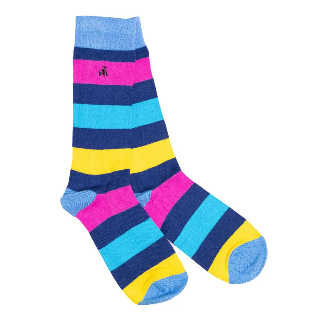 Neon Stripe Bamboo Socks Swole Panda