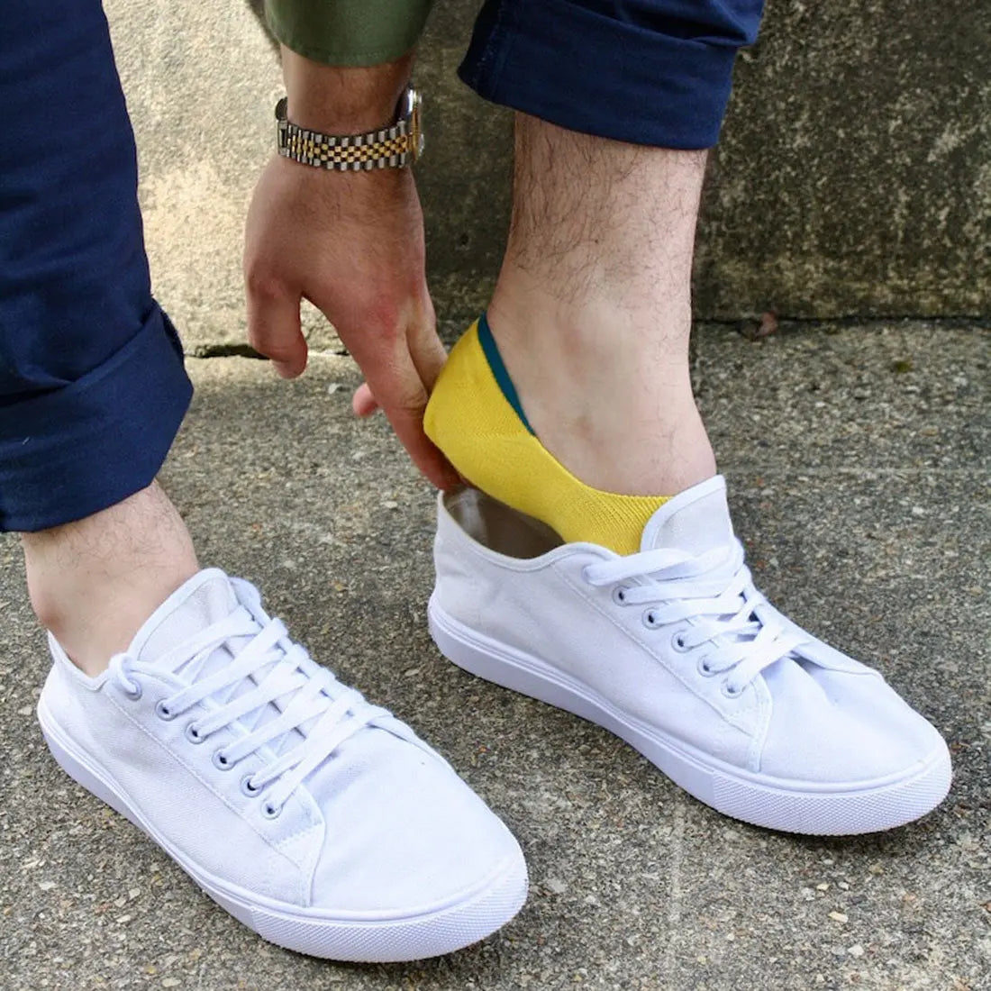 Neon Yellow "No-Show" Bamboo Socks Swole Panda