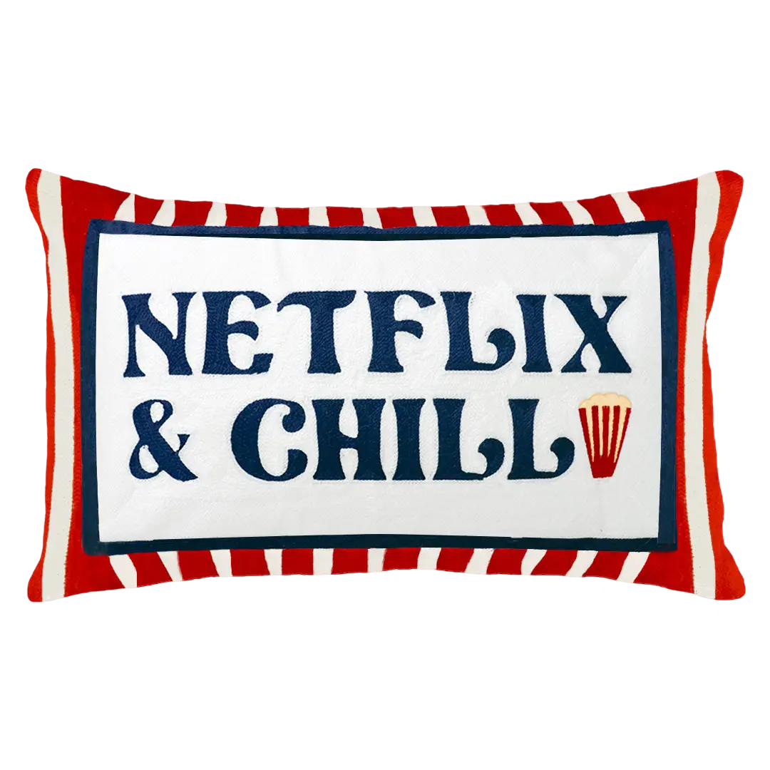 Netflix & Chill Needlepoint Cushion The Pillow Drop