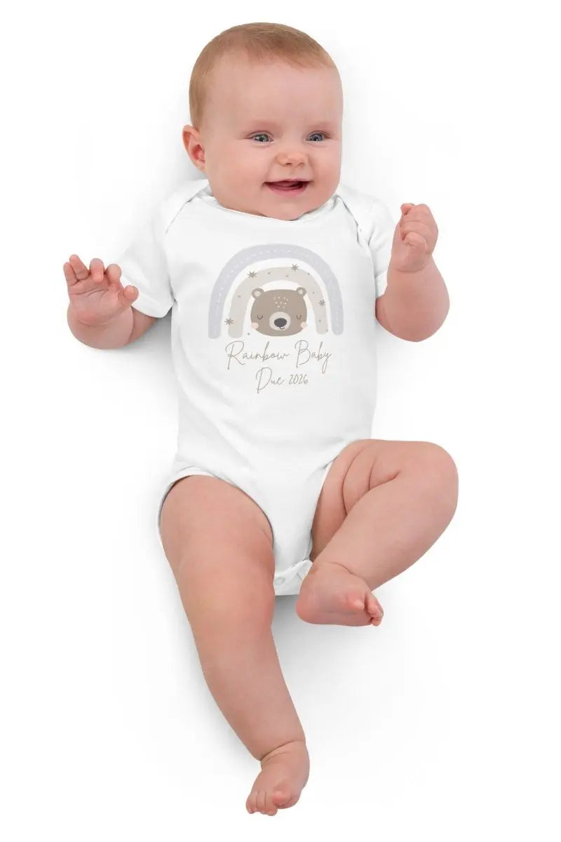 Neutral Bear Rainbow Baby Due Bodysuit Cozy Crew Club