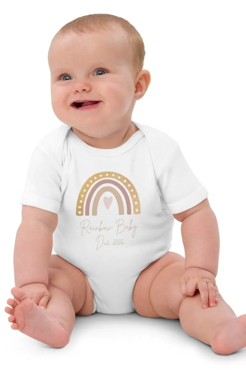 Neutral Rainbow Baby Due Bodysuit Cozy Crew Club