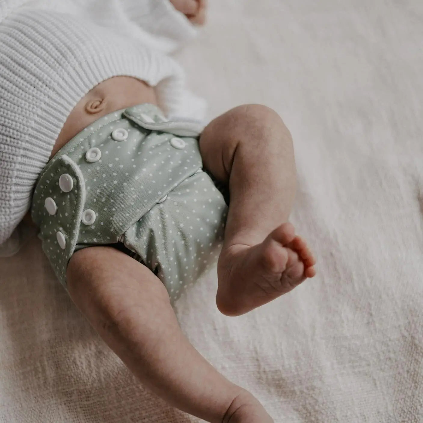 Newborn Reusable Cloth Nappy - White Modern Cloth Nappies