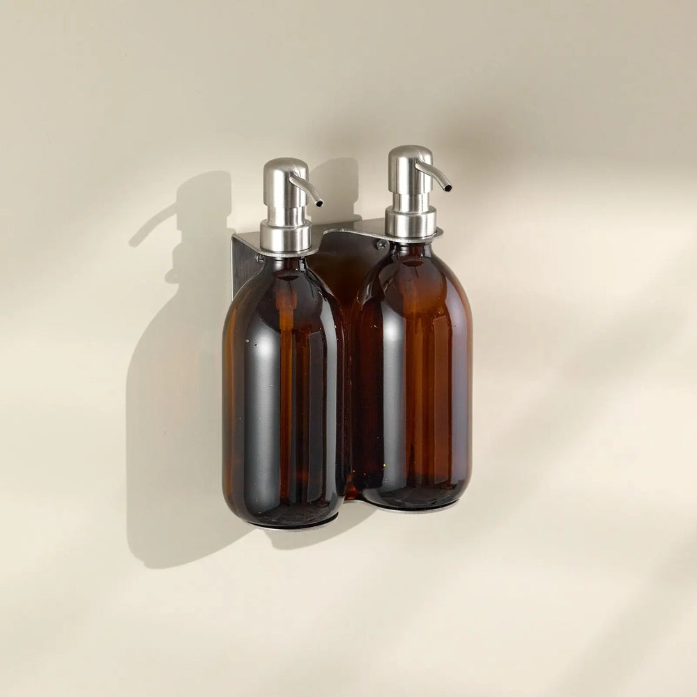 Nickel Double Wall Mounted Soap Dispenser Kuishi