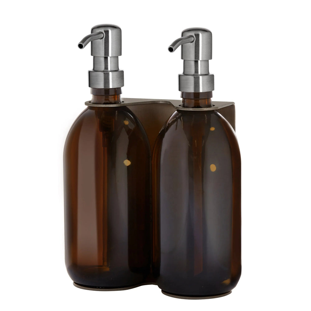 Nickel Double Wall Mounted Soap Dispenser Kuishi