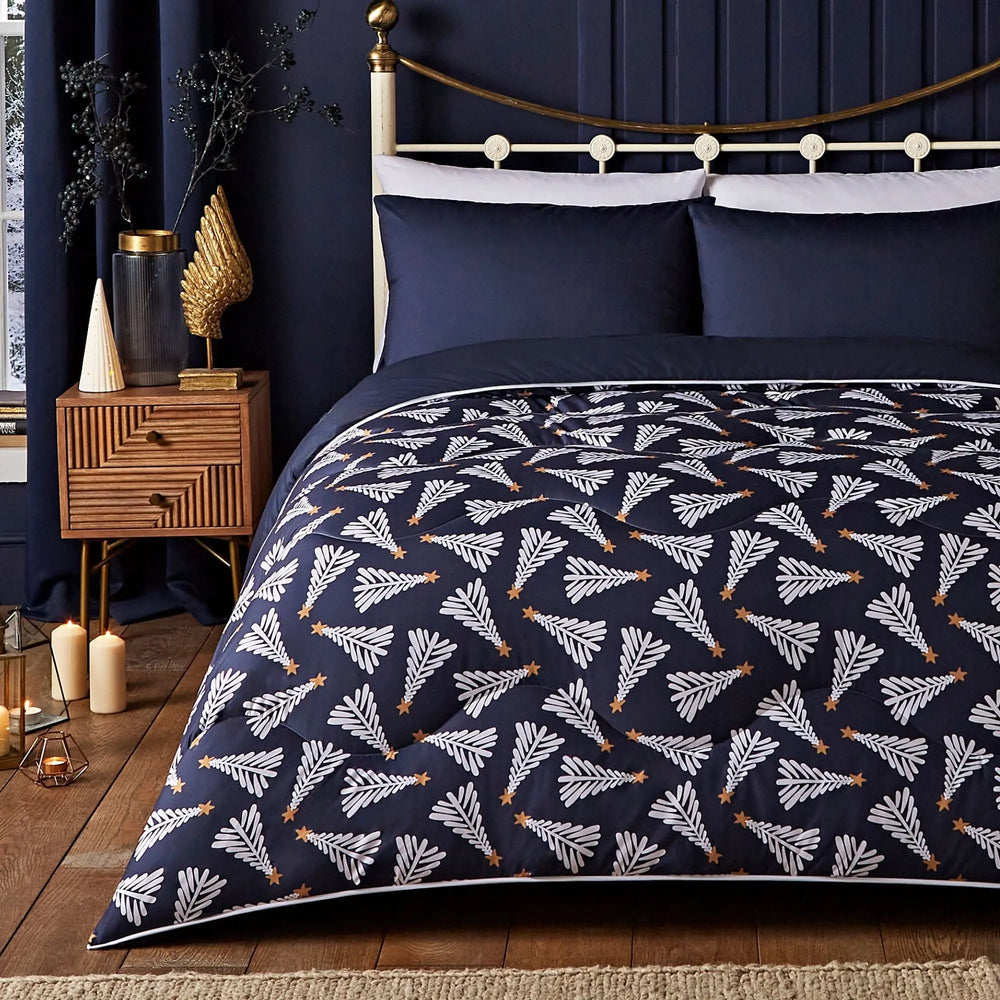 Night Lark Festive Trees Coverless Duvet Set The Fine Bedding Company