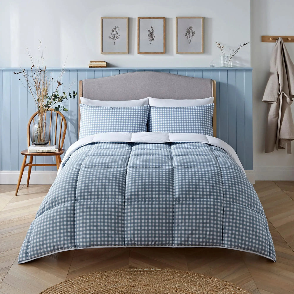 Night Lark Gingham Print Coverless Duvet Set The Fine Bedding Company