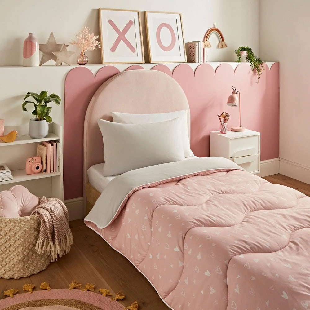 Night Lark  Junior - Dreamy Hearts - Childrens Coverless Duvet Set The Fine Bedding Company