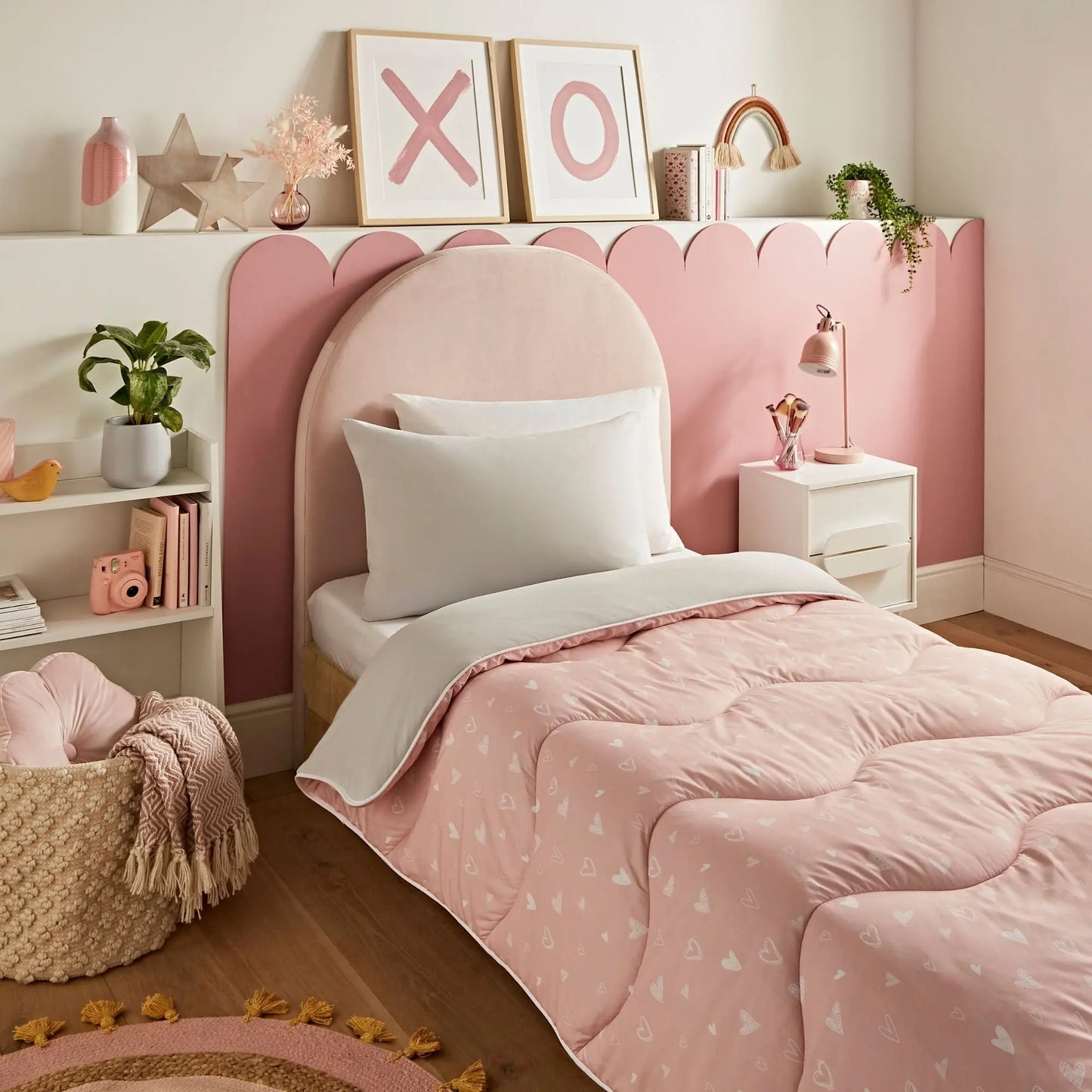 Night Lark  Junior - Dreamy Hearts - Childrens Coverless Duvet Set The Fine Bedding Company