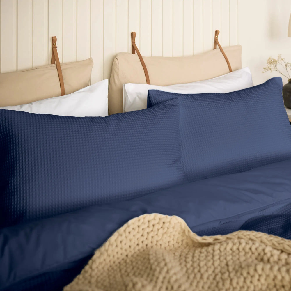 Night Lark  Natural 100% Cotton Waffle Pair of Pillowcases The Fine Bedding Company