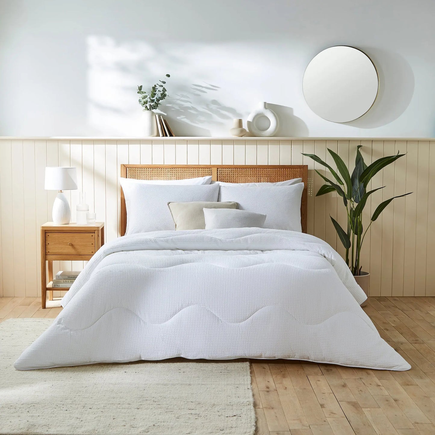 Night Lark  - Natural Cotton Waffle Coverless Duvet The Fine Bedding Company