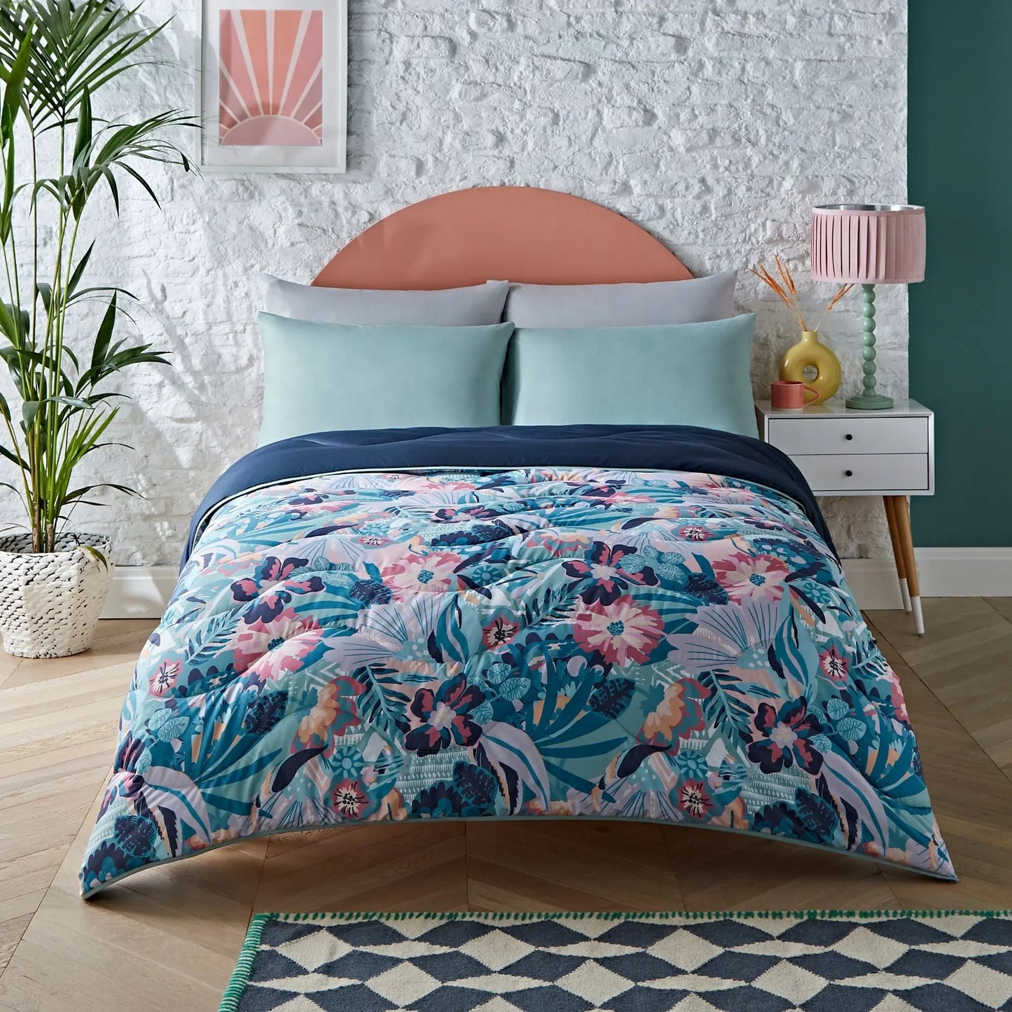 Night Lark Pastel Palms Coverless Duvet Set The Fine Bedding Company