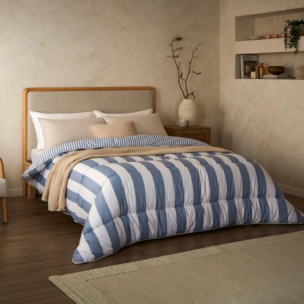 Night Lark Reversible Herringbone Stripes Coverless Duvet Set The Fine Bedding Company