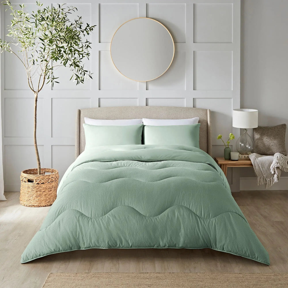 Night Lark Seersucker Coverless Duvet Set The Fine Bedding Company