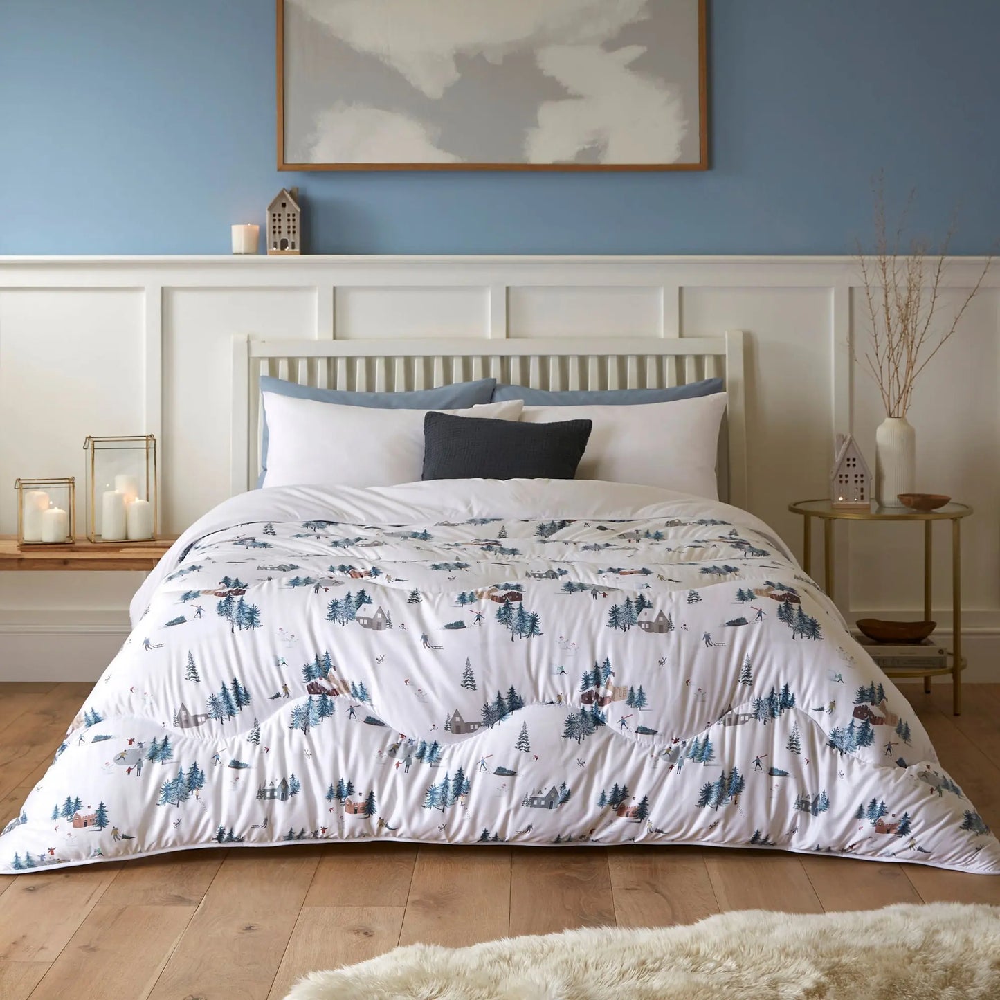 Night Lark Snow Day Coverless Duvet Set The Fine Bedding Company