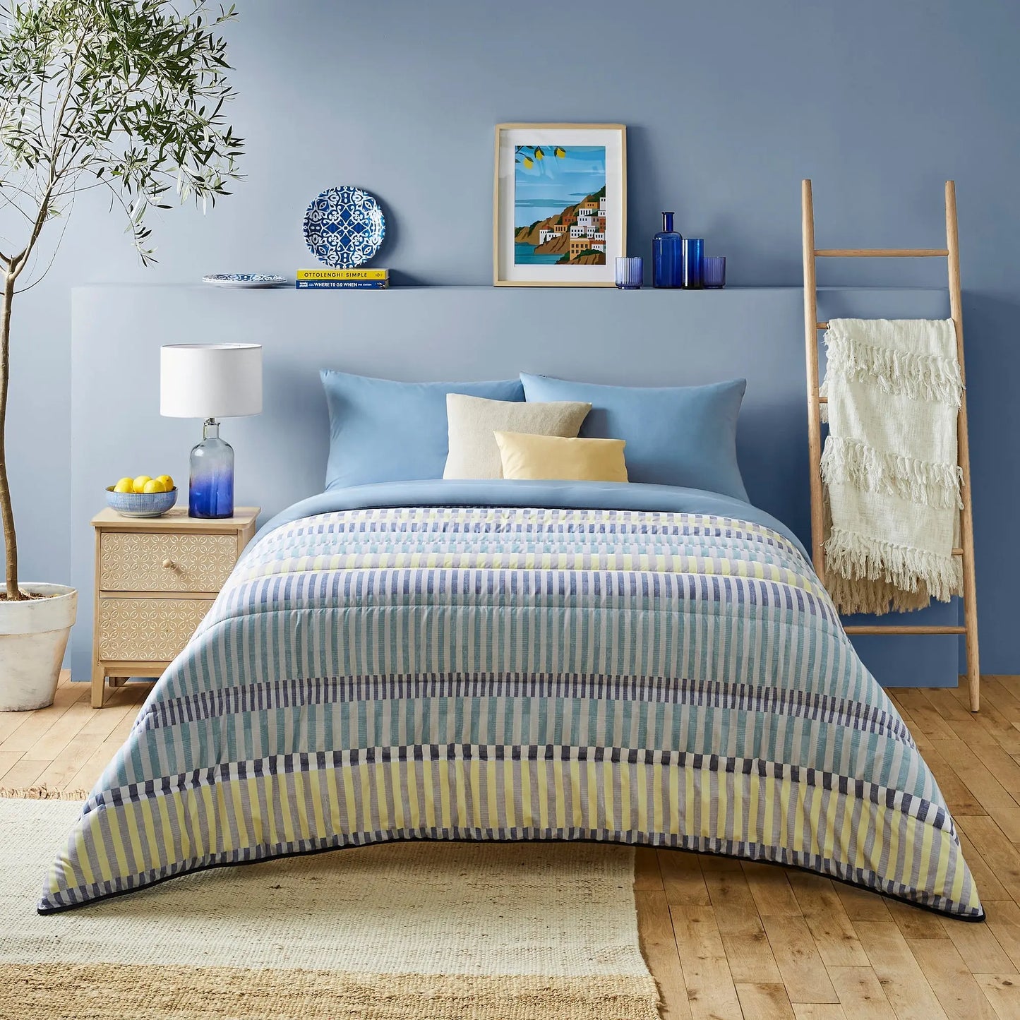 Night Lark Striped Shores Coverless Duvet The Fine Bedding Company