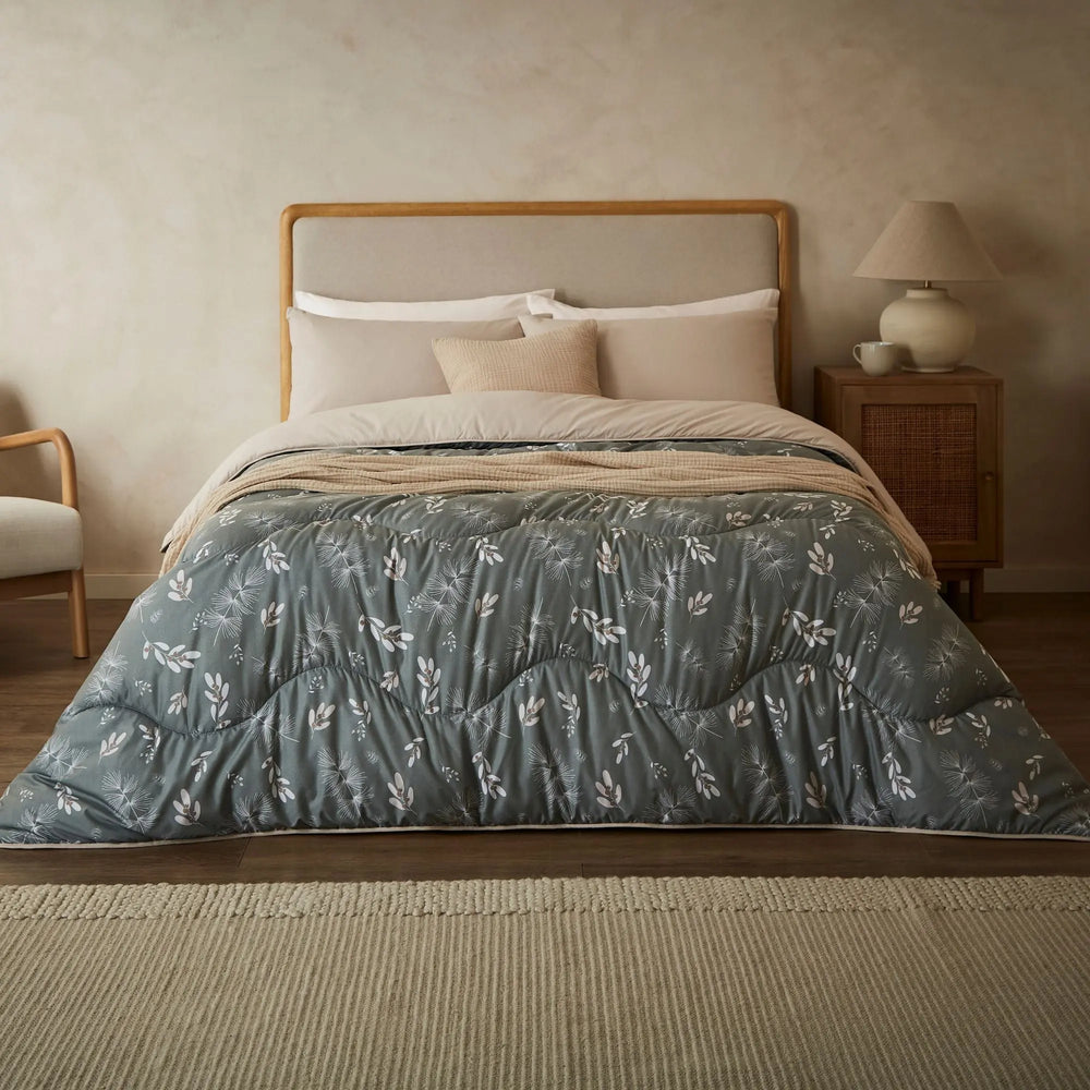 Night Lark Winter Sprigs Coverless Duvet Set The Fine Bedding Company