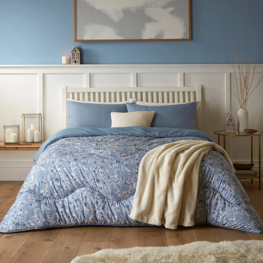Night Lark Winter Woodland Coverless Duvet Set The Fine Bedding Company