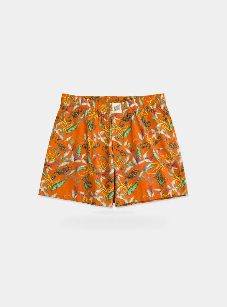 Night Monkeys Orange Mens Boxer Shorts Woodstock Laundry