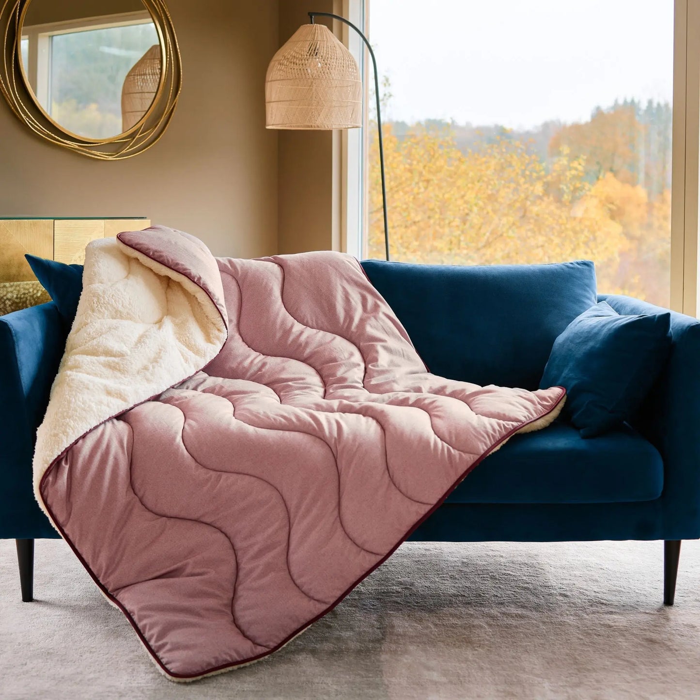 Night Owl  Cosy Sherpa Throw - Mulberry The Fine Bedding Company