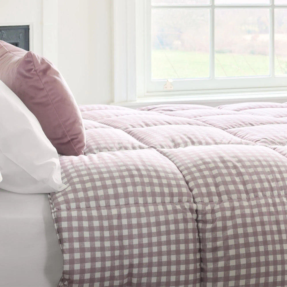 Night Owl Gingham Print Coverless Duvet - Berry The Fine Bedding Company