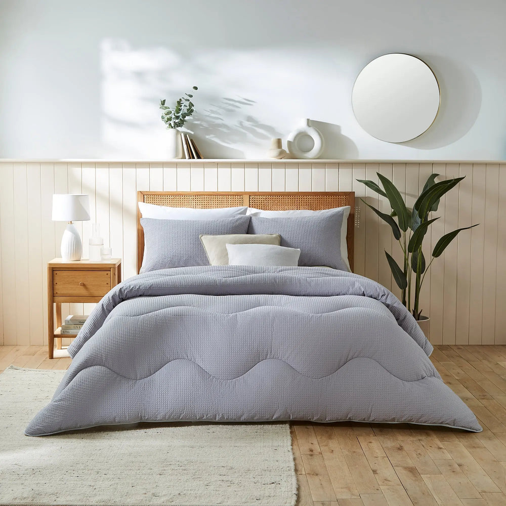 Night Owl  - Natural Cotton Waffle Coverless Duvet The Fine Bedding Company