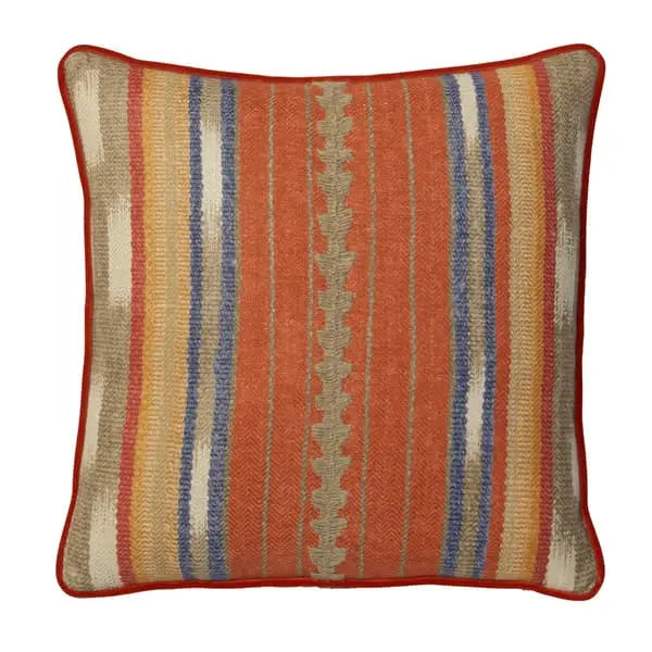 Nineveh Brick, Sustainable Feather, Cushion Linen & Linen Blend & Viscose Blend Stripe Andrew Martin