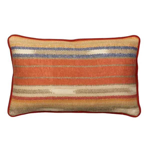 Nineveh Brick, Sustainable Feather, Cushion, 55cm x 35cm Linen & Linen Blend & Viscose Blend Stripe Andrew Martin