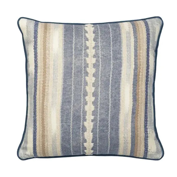 Nineveh Denim, Sustainable Feather, Cushion Linen & Linen Blend & Viscose Blend Stripe Andrew Martin