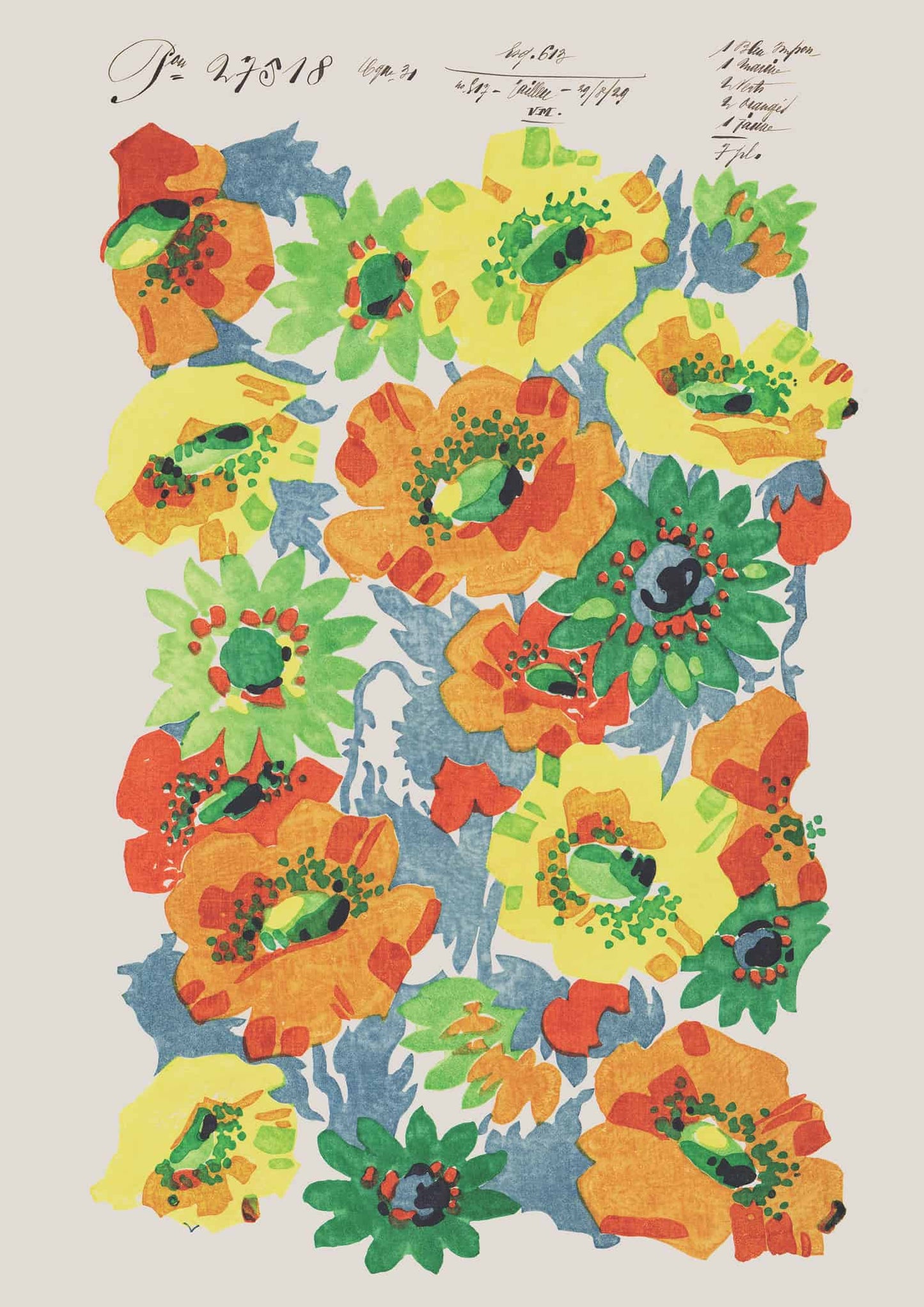No.013 - Summer Poppies - Vintage Archive Poster Prints Print~Sisters